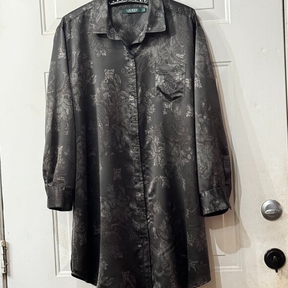 Lauren Ralph Lauren Other - Lauren Ralph Lauren Sz L Long Sleeve Tunic  Nightshirt Monogram Embroidered